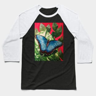 Blue morpho butterfly watercolour painting Baseball T-Shirt